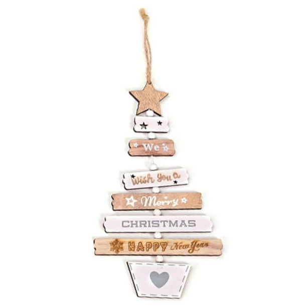 Christmas Tree Decoration Wooden Pendant Hanging Door Xmas Ornament Home Party C